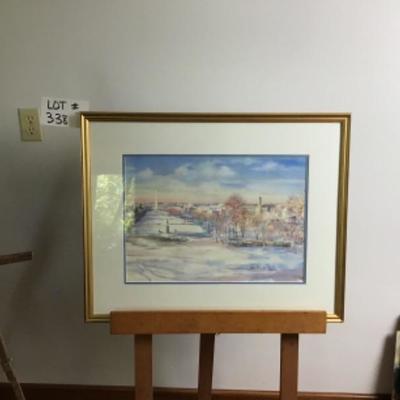338 Framed Original Watercolor "Winter in Washington" by Jean Ranney Smith 2002