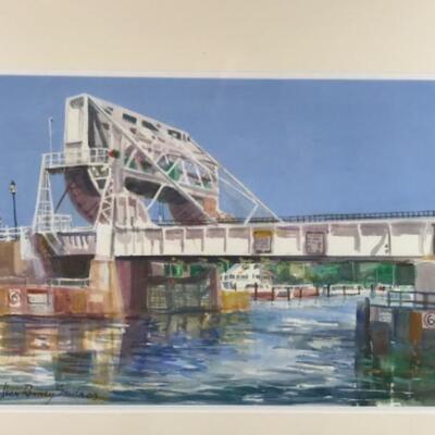 339 Framed Original Watercolor"Drawbridge"  by Jean Ranney Smith â€˜03