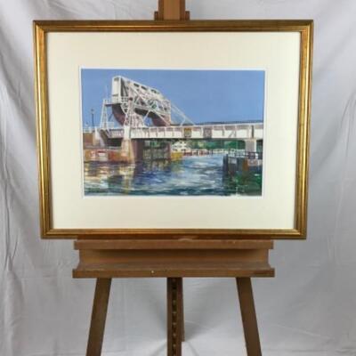 339 Framed Original Watercolor"Drawbridge"  by Jean Ranney Smith â€˜03
