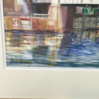 339 Framed Original Watercolor"Drawbridge"  by Jean Ranney Smith â€˜03