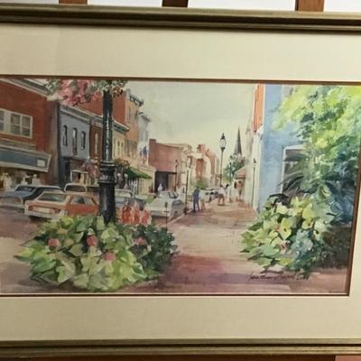 341 Framed Original Watercolor " Main Street " by Jean Ranney Smith â€˜ 09