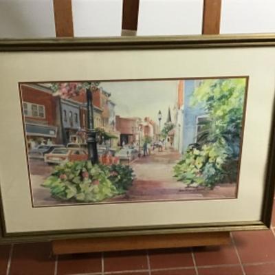 341 Framed Original Watercolor " Main Street " by Jean Ranney Smith â€˜ 09