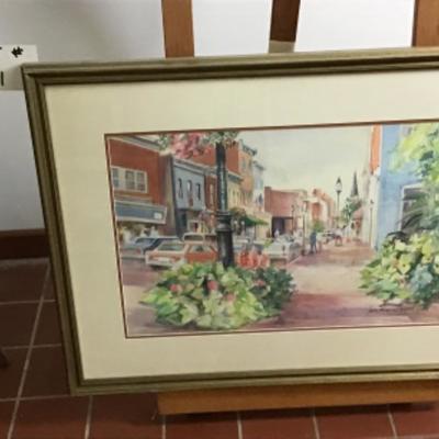 341 Framed Original Watercolor " Main Street " by Jean Ranney Smith â€˜ 09