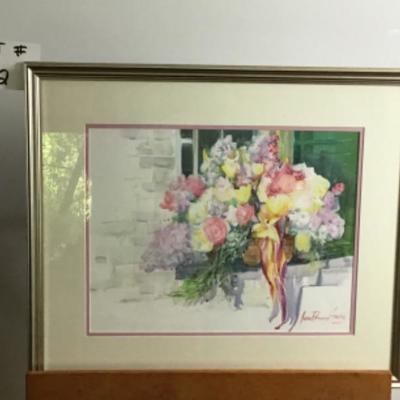 342 Original Watercolor "Basket of Flowers"  by Jean Ranney Smith â€˜01