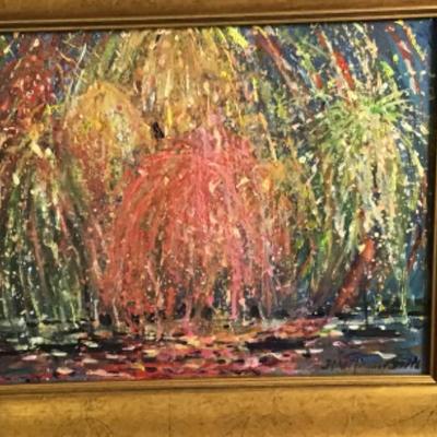 343 Original Oil Painting "Fireworks" by Jean Ranney Smith