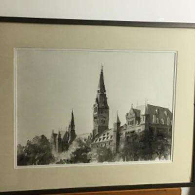 345 An Original Sketch "Healy Building Washington" by Jean Ranney Smith â€˜02 
