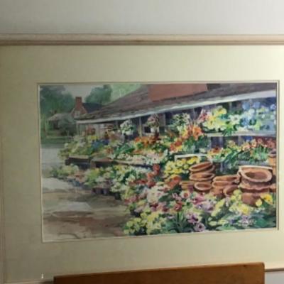 348 Framed Original Watercolor "Greenhouse" by Jean Ranney Smith