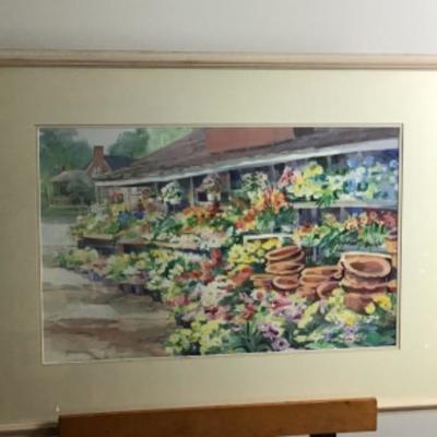 348 Framed Original Watercolor "Greenhouse" by Jean Ranney Smith