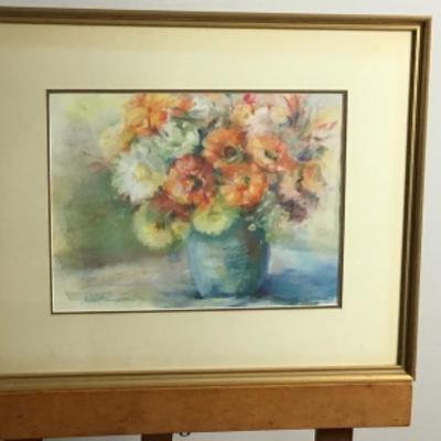 352 Framed Original Pastel "Bouquet of Flowers" by Jean Ranney Smith â€˜92