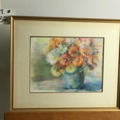 352 Framed Original Pastel "Bouquet of Flowers" by Jean Ranney Smith â€˜92