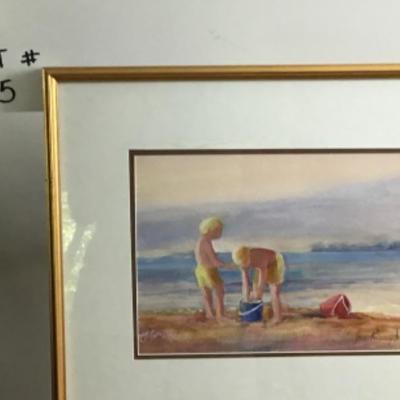 355 Framed Original Pastel "Children on the Beach" by Jean Ranney Smith