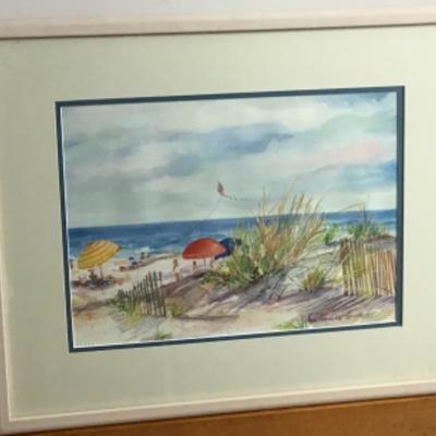 356 Framed Original Watercolor "Go Fly A Kite" by Jean Ranney Smith â€˜95
