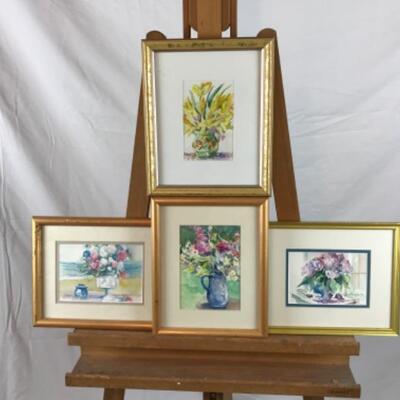 357  Four Framed Original Watercolors by Jean Ranney Smith â€˜92