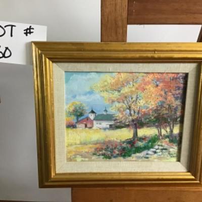 360: Framed Original Oil Painting "Farm in the Distance" by Jean Ranney Smith 2011