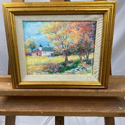 360: Framed Original Oil Painting "Farm in the Distance" by Jean Ranney Smith 2011