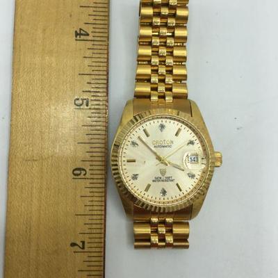Goldtone Men's Croton Automatic Watch