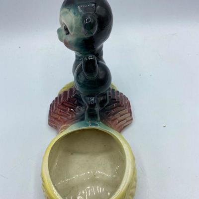 Vintage Ceramic Bear Lamb Planter