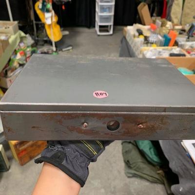 #84 Grey Storage Box Full of Vintage Hooks in Original Boxes