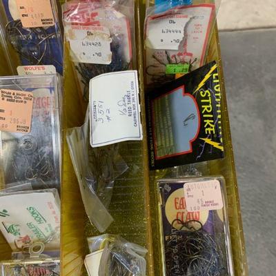 #97 Vintage Fishing Box with Hooks included.