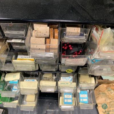 #103 Storage Tower with Small Drawers & Fishing Misc.