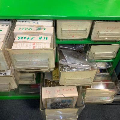 #104 Vintage Green Storage and Misc. Fishing pieces