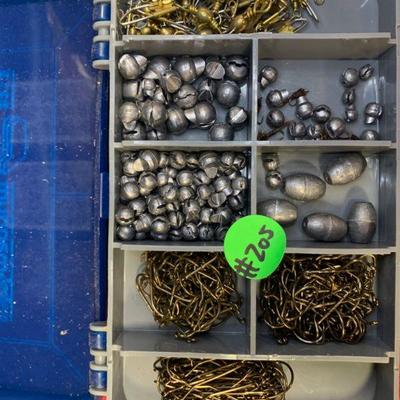 #205 Double-Sided Box of Sinkers, Spinners and Hooks