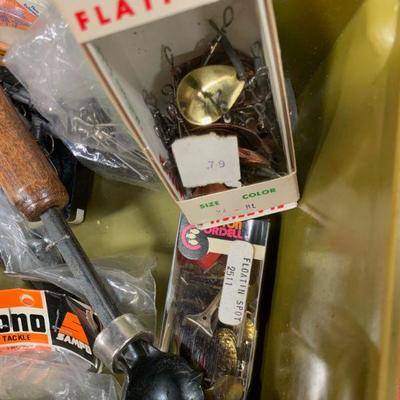 #209 Vintage Fishing Tackle Box Full of Misc. Pieces