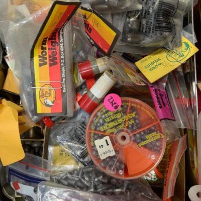 #242 Box of Worm Weights, Split Shots and More