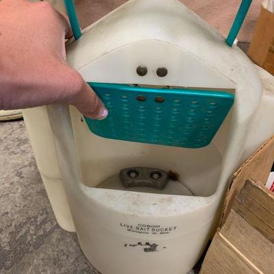 #333 Vintage Live Bait Bucket & Misc.