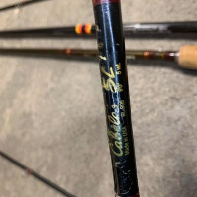 #351 Three Vintage Fishing Poles