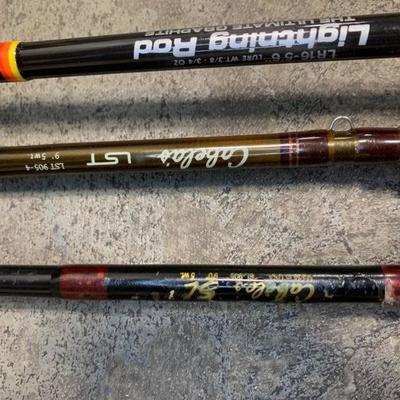 #351 Three Vintage Fishing Poles