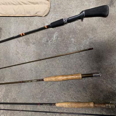#351 Three Vintage Fishing Poles