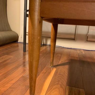 24. Mid-Century Coffee Table with Cement and Polished Stone Top