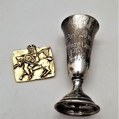 Lot #40  Mardi Gras - Sterling Lady-In-Waiting chalice and Krewe Favor - Arthurians 2013