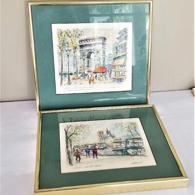Lot #43  Pair of Original Watercolors - Paris Scenes
