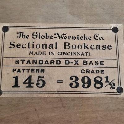 Lot #51  Antique 3 Shelf Barrister's Bookcase - all original