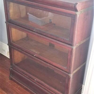 Lot #51  Antique 3 Shelf Barrister's Bookcase - all original