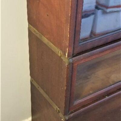 Lot #51  Antique 3 Shelf Barrister's Bookcase - all original