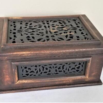 Lot #56 Contemporary Decorative Box - Metal Inserts