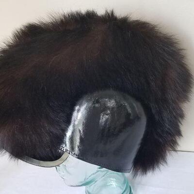 Lot #58  Leather Military Hat with Fur Trim - FANTASTIC