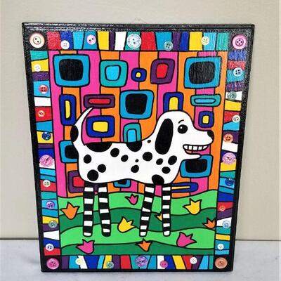Lot #63  Original Oil on Board - Mixed Media - Dalmation