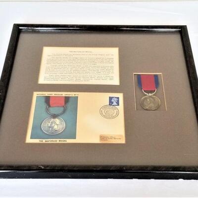 Lot #69  WATERLOO Medal in Frame - replica