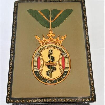 Lot #73  Vintage Papier Mache Trinket Box - Lord of Byng Hall