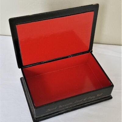 Lot #73  Vintage Papier Mache Trinket Box - Lord of Byng Hall