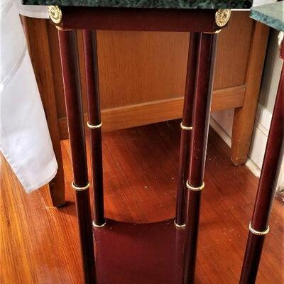 Lot #85  Pair of Contemporary Decorator Marble Top Tables