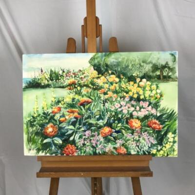 D - 104 Jean Ranney Smith Original Watercolor "Flower Garden"