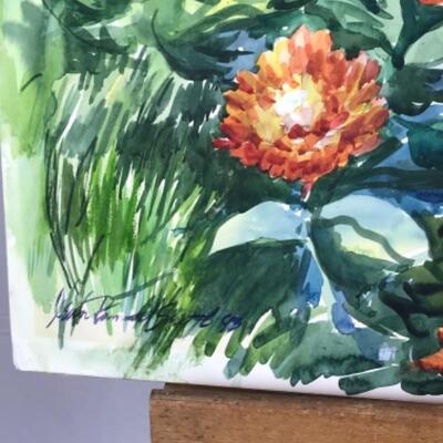 D - 104 Jean Ranney Smith Original Watercolor "Flower Garden"