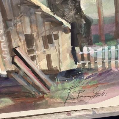 E - 105 Jean Ranney Smith Original Watercolor  â€œ Antique Store â€œ