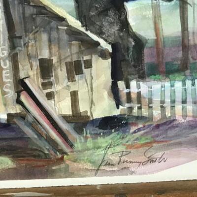 E - 105 Jean Ranney Smith Original Watercolor  â€œ Antique Store â€œ