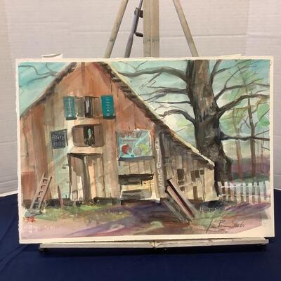 E - 105 Jean Ranney Smith Original Watercolor  â€œ Antique Store â€œ